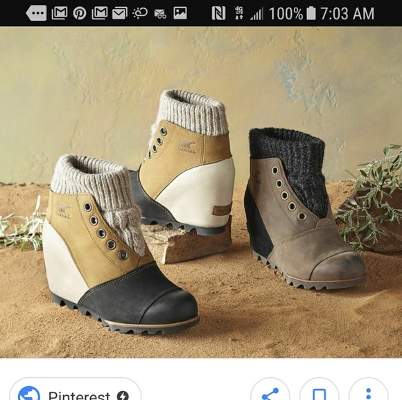 sorel sweater wedge boot
